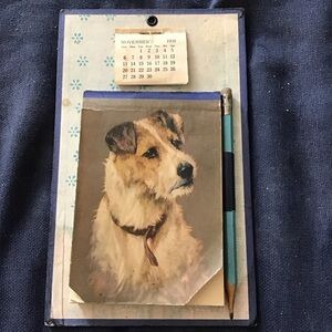 Vintage Wire Fox Terrier notepad and 1938 calendar